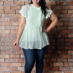 Mesh Alaska Top with Tank Top - Mint
